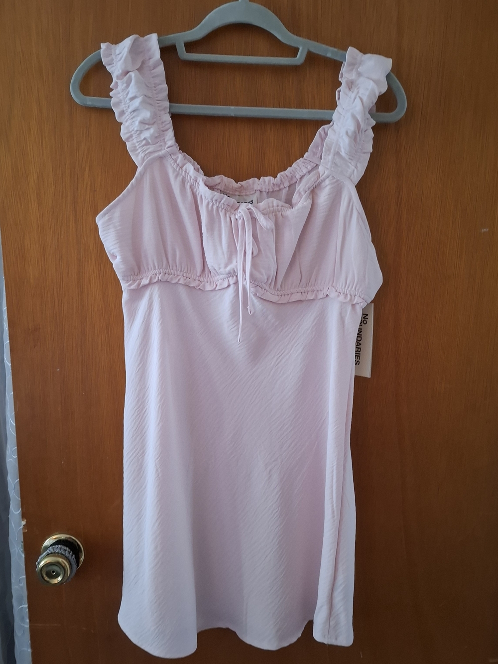 No Boundaries Light Pink Ruffled Strap Sleep Chemise
